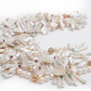 TOOTH PEARL AND TOURMALINE NECKLACE