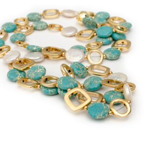 NINI NECKLACE WITH TURQUOISE AND PEARL