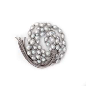 GREY SUEDE WITH PEARL