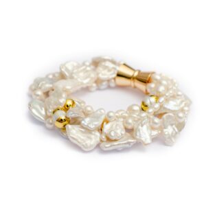 MULTI SHAPED WHITE PEARL BRACELET
