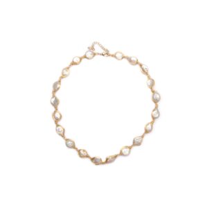 WHITE PEARL WITH GOLD WIRE